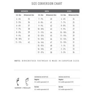 birkenstock shoe size conversion